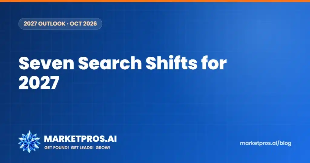 Planning graphic showing SEO trends 2027 local service businesses should budget for