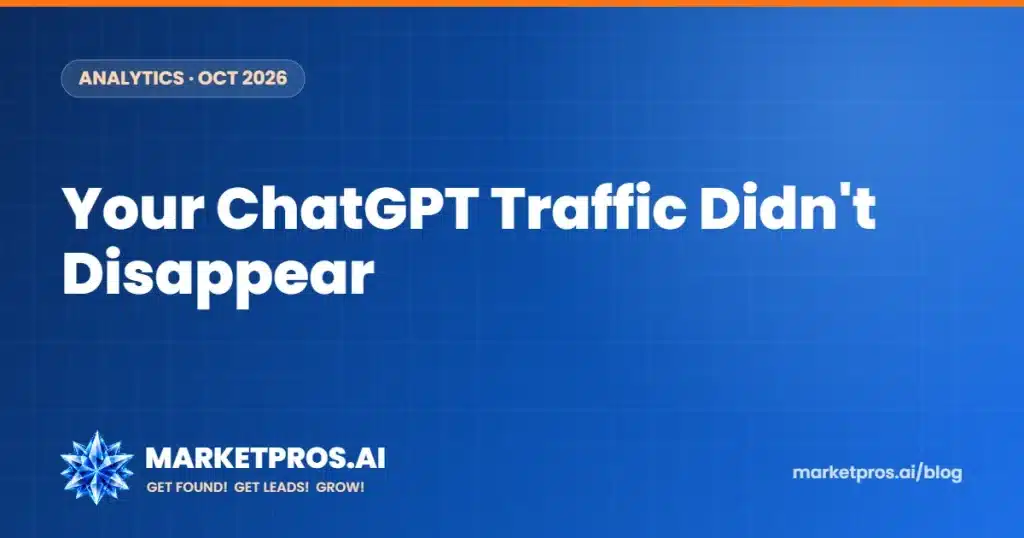 GA4 traffic chart showing how to track ChatGPT traffic after the GPT-6 UTM bug moved visits into Direct